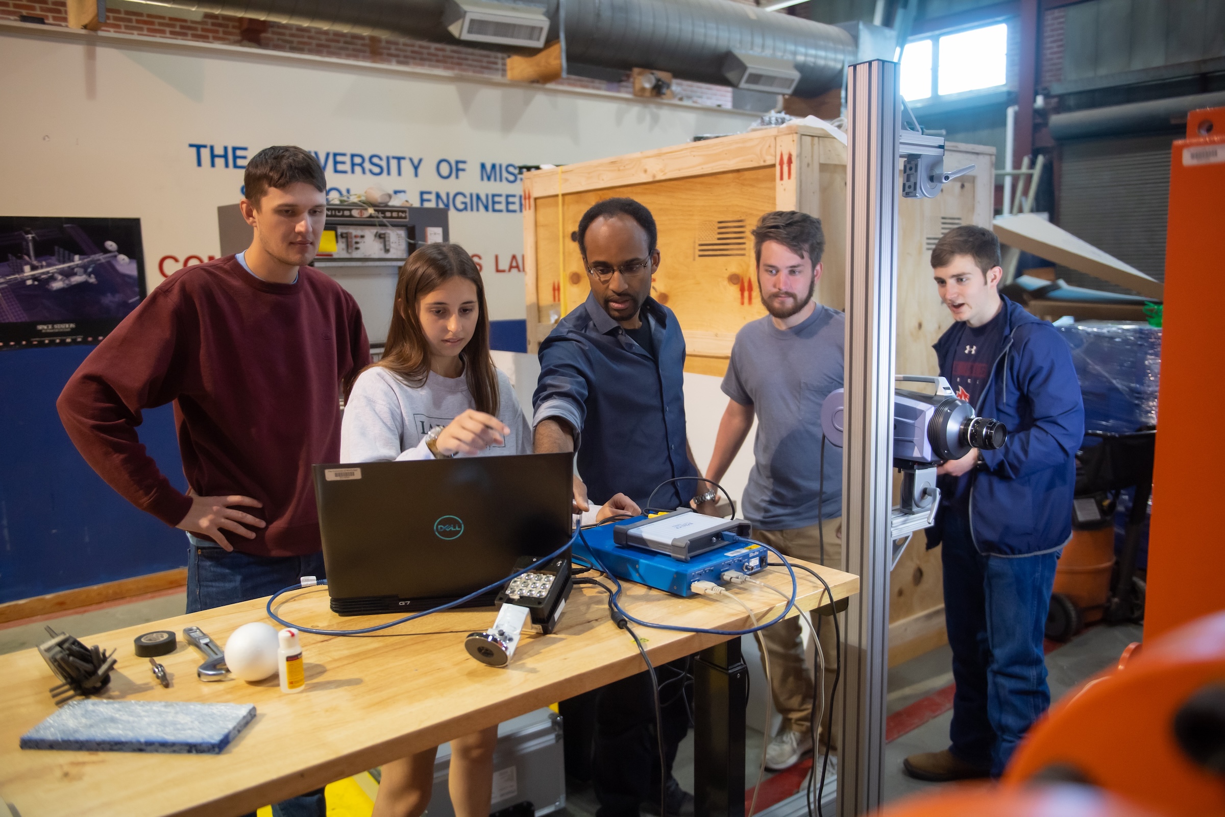 Students and professor